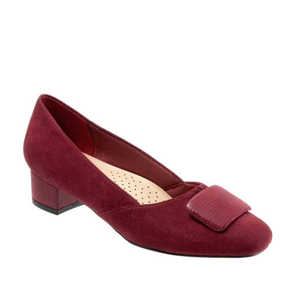 Trotters Delse T1852-601 Womens Red Suede Pumps Heels Shoes Size 7.5M